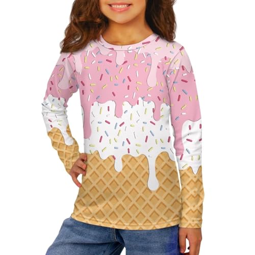 Image of Girls Basic Tee Shirts Outdoor Long Sleeve Shirt Winter Clothes Size 3-16 Top Fall Clothes Gift for Holiday