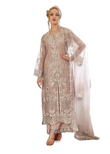 Image of Women's Net Multicolor Heavy Embroidery & Sequin Work Designer Stitched Salwar Suit