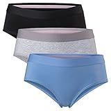 DANISH ENDURANCE Organic Cotton Hipster 3 Pack M Multicolor (1x Black, 1x Grey, 1x Blue) 3-Pack