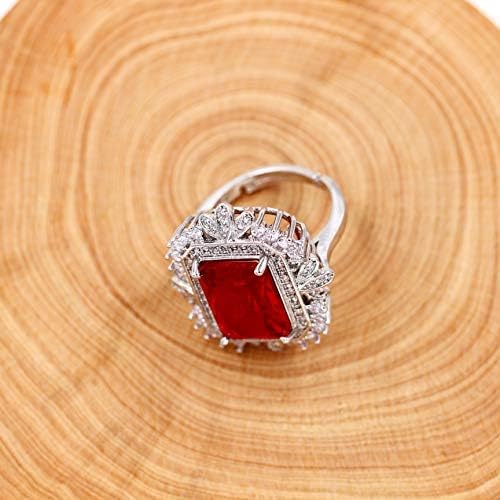 Uloveido Luxury 5 Carat Synthetic Emerald Ring, White Gold Plated Adjustable Emerald Cut Cubic Zirconia Rings Y988 - Image 8