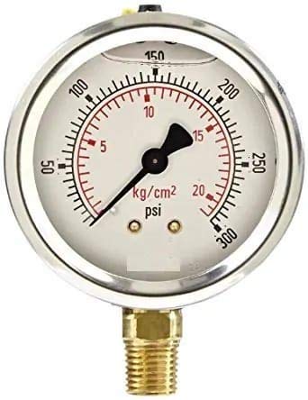 OCEAN STAR TECHNOLOGIES 0 To 21 Kg/Cm2 Bottom Connection Pressure Gauge, Dial Size100 Mm (2.5") Surface Mounting Bottom Entry Pack Of 1
