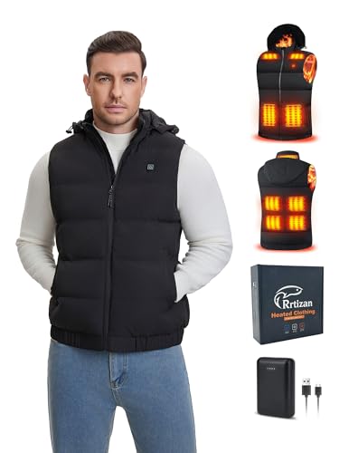 Rrtizan Heated Vest for Men,Lightweight Electric Heating Vest with Battery