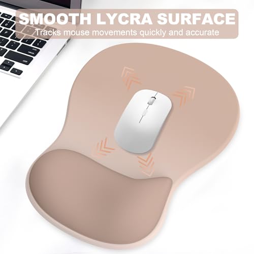 Ergonomic Mouse Pad with Wrist Rest and Keyboard Wrist Rest, Gel Mousepad and Wrist Rest for Computer Keyboard, Pain Relief, Non-Slip PU Base, Mouse Pad with Wrist Support for Gaming, Office, Brown