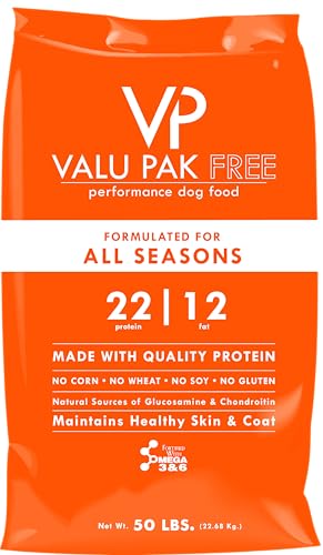 Specialty Feeds, Inc Valu-Pak Free 22-12 All Seasons Dog Food, Gluten Free, Wheat Free, Corn Free, Soy Free, Skin & Coat Health, 50 lbs