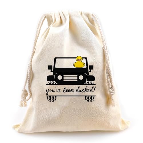 LANBAIHE You've Been Ducked, Duck bag Rubber Duck Drawstring Bag, Reusable Rubber Duck Bag 14.6 x 11.8 inches, Great Gift for Any Duck Enthusiast - Burlap Drawstring Bag