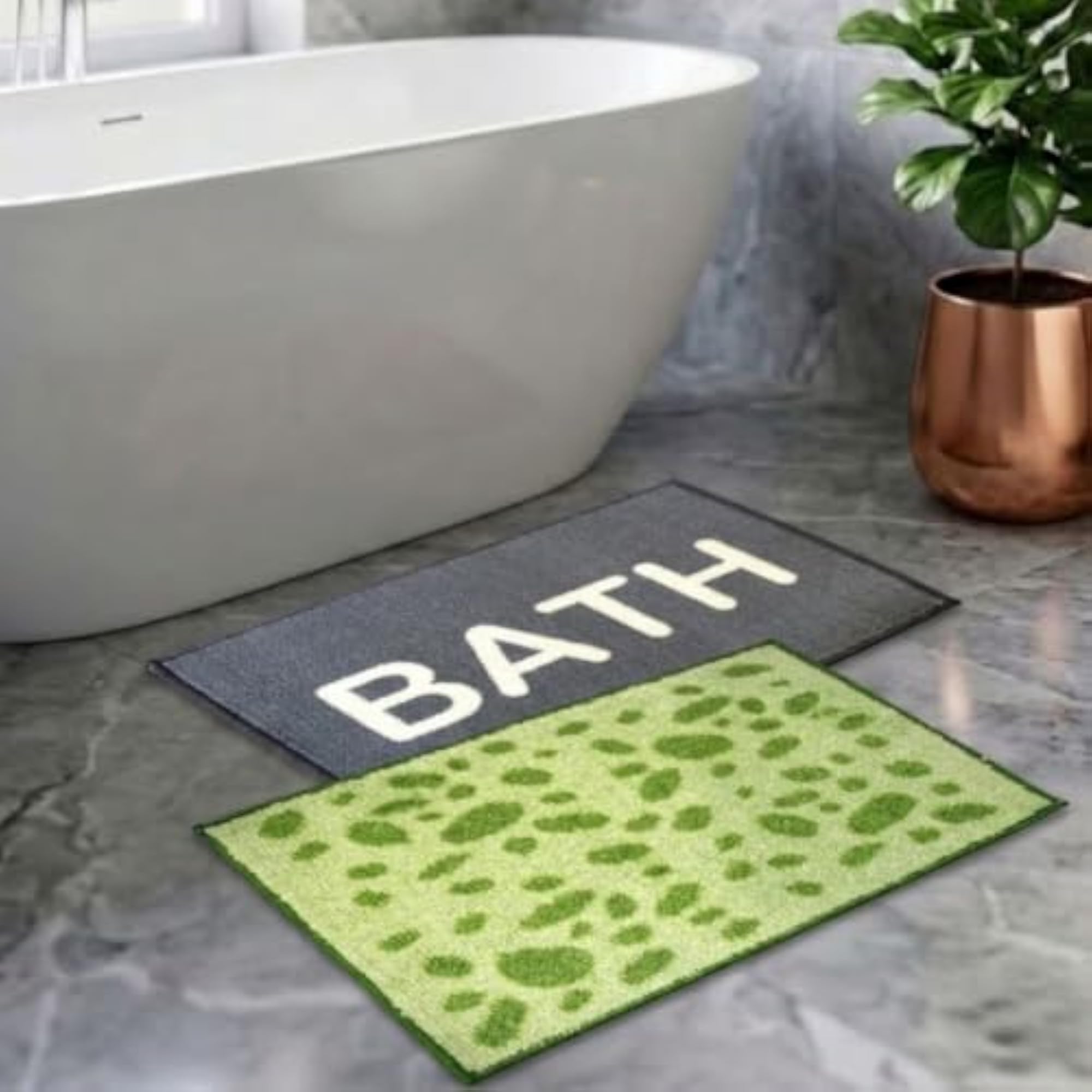 Living Soft Anti Slip Easy Home Bath Mat, Multicolour