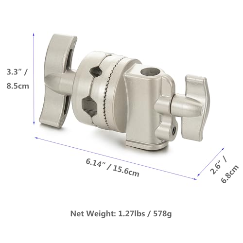 Image of PHOCUS Heavy Duty 2.6-inch Grip Head Swivel Mounting Adapter for C Stand, Light Stand, Boom Arm - 360 Rotation with 1 /2, 1 /4, 3 /8, 5 /8-inch Mounts | Compatible with Photography & Video Equipment