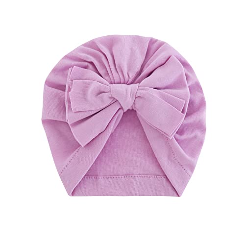 Aashiya Purple Cotton Cloth Turban Kont Bow Cap for Baby Girls & Baby Boys Turban Bow Cap Infant Head Cap