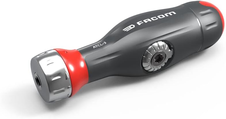 Facom ATCL.3.12PB Protwist Multi-Blade Double-Ratchet Screwdriver Set with 1/4 Inch Socket Composition - Ergonomic Dual-Material Handle - 45 Teeth Ratchet - 12 Pieces