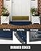 tchdio Semicircular Durable Rubber Doormat- Non Slip Front Door Mat for Outside Inside Entry, Navy Blue 24”x36”