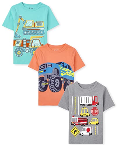 Image of The Children's Place Baby Boys' and Toddler Dinos Short Sleeve Graphic T-Shirts,multipacks