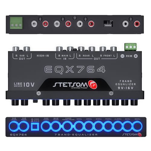 Stetsom EQX764 7 Band Equalizer, Pre-Amp Car Audio Graphic Equalizer thumb #2