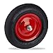 Produktbild Relaxdays Schubkarrenrad 4.80 4.00-8, luftbereift, Stahlfelge, mit Achse, Ersatzrad Schubkarre, bis 120 kg, schwarz/rot