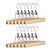 Produktbild Relaxdays Hosenspanner Holz, 12er Set Kleiderbügel, 360° drehbarer Haken, Klemmbügel für Hosen, HBT: 17x25x2,3 cm, natur