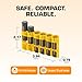 Storacell Slimline AA-6 Battery Storage Caddy and Dispenser (Pack of 2), Yellow, Holds 6 AA Batteries (Not Included), Durable & Compact Design, The Original Battery Caddy, Made in The USA