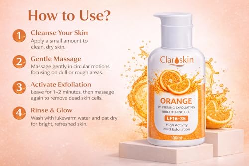 Image of Dr. Bora's Orange Enzyme Exfoliating Gel for Face & Body | Cleansing Moisturizing Facial Exfoliator | Dead Skin Remover | Brightening & Pore Cleansing for All Skin Types 100ml