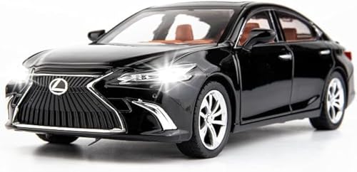 Image of Compatible for 1:24 Lexus ES300 Alloy Diecast Collectible Toy Car with Light & Sound | Pull Back Vehicle with Openable Doors | Metal Model Car Gift Toy for Boys Girls & Kids (Black)