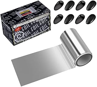 Fuyamp 2 Pack /12 M Foil Silver Hair Foil, Aluminium Hair Foil Silver Hairdressing Foil for Hair Highlighting, 10 cm Width Hair Foil Roll with 8 Ear Protector Hairdressing Salon Modeling Tool