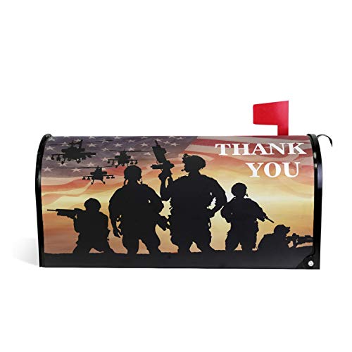 Kcldeci United States USA Flag Magnetic Mailbox Cover MailWraps American Military Soldiers Eagle Independence Day Mailbox Covers Wraps Post Box Large Size 25.5¡±(L) x 20.8¡±(W)