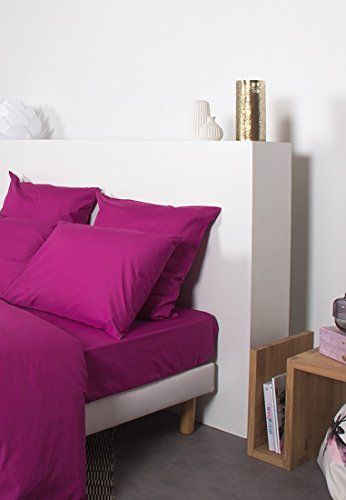 Comptoir Des Tisseurs - Drap Housse Uni Polycoton 140X190 Cm Prune