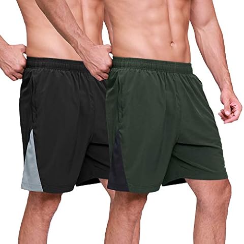 Nomolen Men's 7 Inches Workout Running Shorts Quick Dry Lightweight Gym Athletic Shorts with Liner Zipper Pockets - - XX-Large Cover