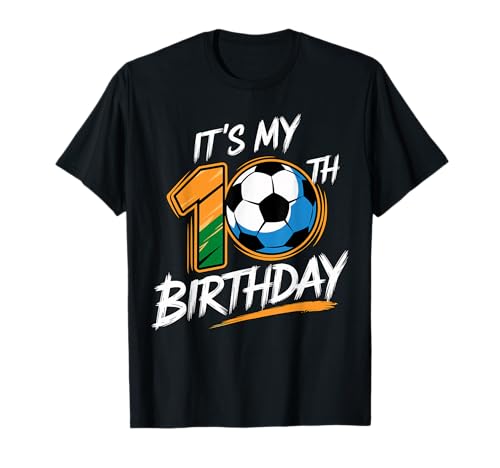 It's my 10th Birthday Party Soccer 10 Anni Maglietta