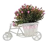 DIYEAH Bonsái Artificial Decorativo Maceta Rosa Planta Falsa Compacta y Realista para Oficina Hogar Cafeterías y Restaurantes sin Mantenimiento Resistente y Fácil de Limpiar