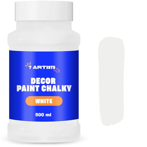 7 Artists Chalk Paint Blanco 500 ml Pintura a la Tiza para Muebles | Pintura Chalk Paint | Pinturas a la Tiza | Chalk Paint Vintage | Pintura Chalk Paint Colores | Pintura Efecto Tiza