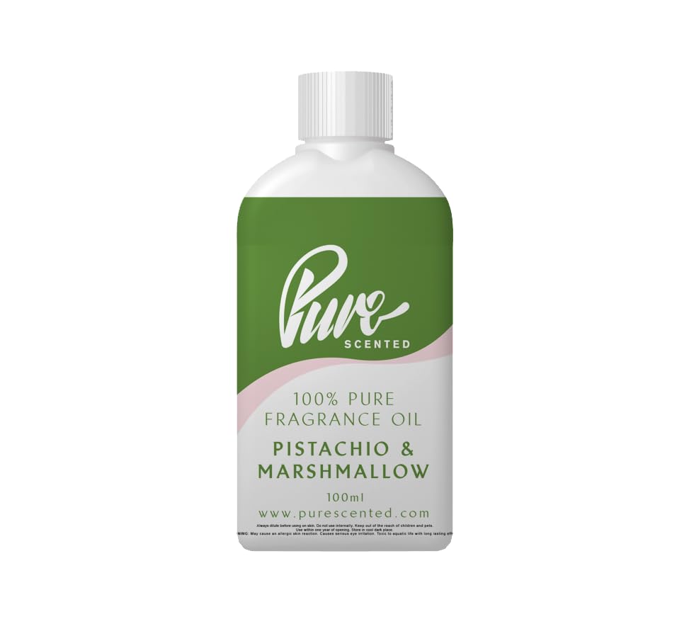 Pure Scented 100ml Fragrance Oil - Vegan & Cruelty-Free, for Candles, Soaps, Slime, Diffusers, Cosmetics, Wax Melts & DIY Crafts (1 x 100ml, Pistachio & Marshmallow) โ image 1