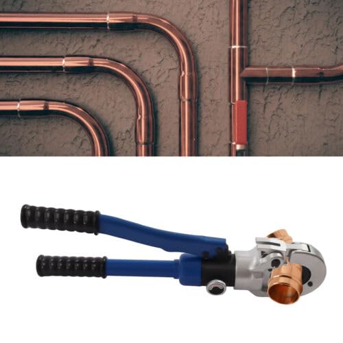 10T Hydraulische Presszange 1/2" 3/4" 1" Rohr Presszange Kupferrohr Pressbacken Hydraulic Pipe Crimper mit 3 Pcs Stirbt Hydraulischer Handcrimper für Kupferrohre