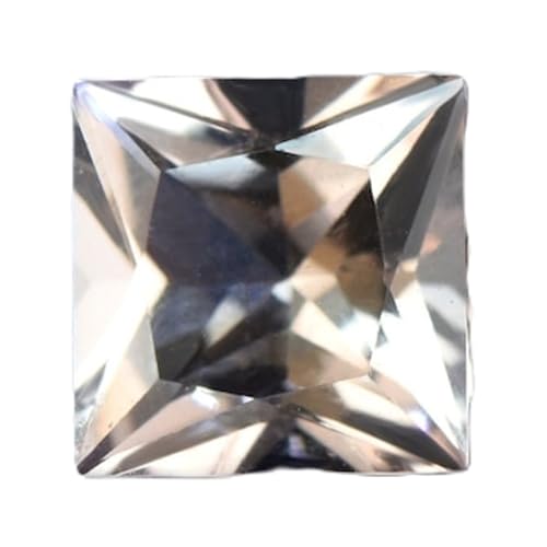 Morganite 7x7mm pierre taillée coussin pour création bague pendentif et collier DIY