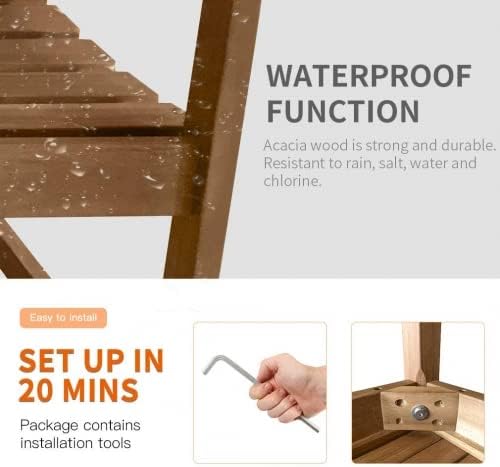 Miniatura 3 de Bancos de parque para exteriores, banco de jardín para 3 personas, silla rústica para dos personas, muebles de porche, bancos conmemorativos hechos