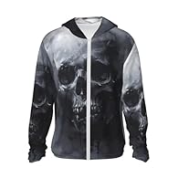 Breathable Quick-Dry Polyester: This Horror Ghost Skull Print Hooded Sun Shirt Is Made Of High-Quality Breathable Polyester With A Quick-Drying Core Technology, Which Can Quickly Absorb And Evaporate Sweat, Keeping The Body Dry And Comfortable In Hot...