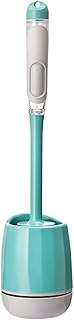 LUOWUYOU Silicone Plus Liquid Toilet Brush Set, Toilet Brush and Plunger Set, 16.5 X 3.9 Inch Wall Mounted Long Handle Toilet Brush with Ventilated Holder with Base (A, Green)