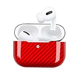 MONOCARBON Red Carbon Fiber Case for AirPods Pro, Genuine Carbon Fiber Cover for AirPods Pro Chargin