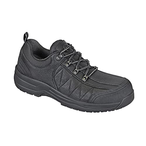 Orthofeet Orthopedic Men’s Work Shoes, Arch Support Pain Relief Technology, Composite Toe, Slip Resistant, Ideal For Plantar Fasciitis, Diabetic And Arthritis – Dolomite Black #TOP14