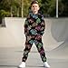 Twousenru Colorful Truck Print Unisex 2 Piece Outfits Hoodie Sweatsuit Sets for 5-12Y Boys Girls Oversized Sweatshirt and Baggy Fall Fashion Sweatpant with Pockets,7-8