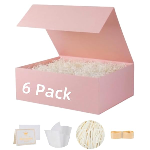 UoeRing 6 Pcs Pink Gift Box 9.5x6x3 Inch with Magnetic Lid by UoeRing - Used condition - US$27.59