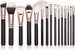 مجموعة فرش مكياج شديدة النعومه مع حقيبة 15 قطعة لون أحمر