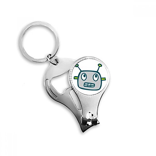 Porte-clés robot multifonction avec coupe-ongles intégré gris - 2