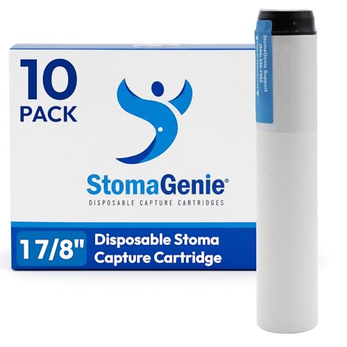 STOMAGENIE Stoma Output Capture Cartridge, 46mm (1 7/8"), 10-Pack Disposable Stoma Waste Capture Device for Ileostomy, Urostomy & Colostomy Pouch Changes, Fits One-Piece & Two-Piece Ostomy Bags