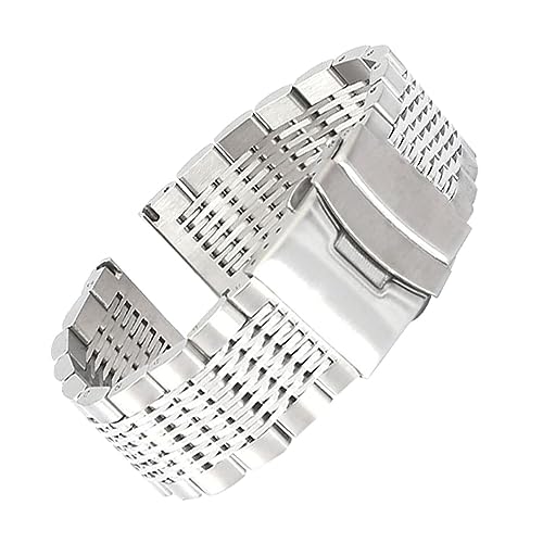 Bracelet montre acier inoxydable argenté 22mm anti-irritation confortable