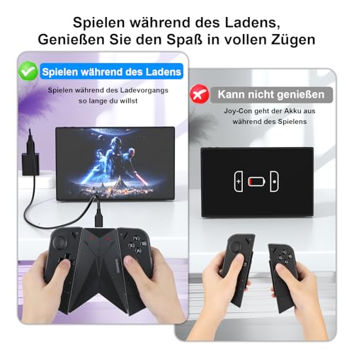Gamorek Controller-Ladeanschluss-Griff, kompatibel mit Lenovo Legion Go