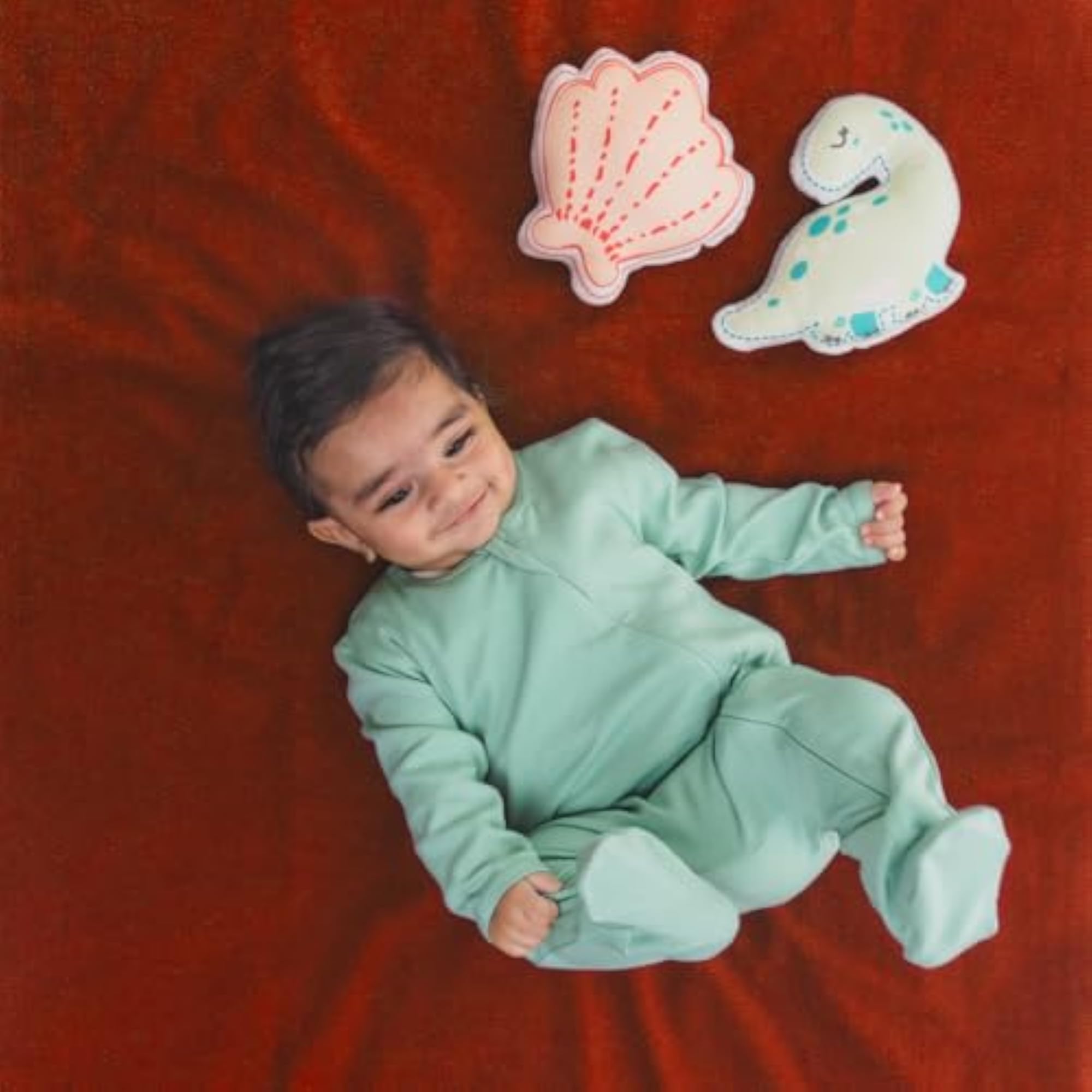 Waterproof Baby Dry Sheet with Muslin Swaddle, Red