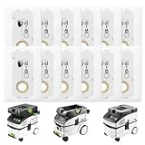 12 Stück SELFCLEAN Filtersack SC-FIS-CT MINI/MIDI-2/5 kompatibel mit Festool Staubsaugerbeutel für Festool CT Mini/CT Midi/CT Midi I/CTC Mini/Midi/CT 15 Staubsaugern