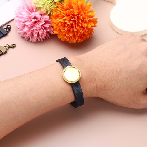 Pulsera en blanco para joyería de aleación con base de bisel de 18 y 25 mm 4