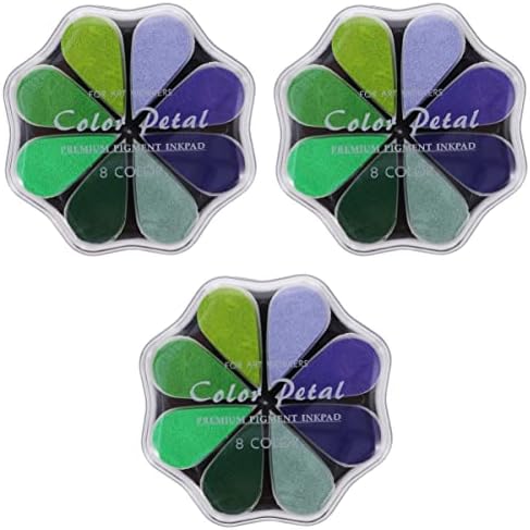 EXCEART Kids Toys 3pcs Inking Self Colors Finger Pads Painting Multicolor Stamp Pad Supplies DIY Rainbow Making Filler Accessory Partner Rubber Birthday Washable Practical Scrapbook Kid Toys