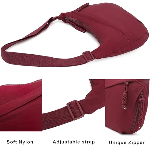 Image of Crescent Crossbody Bags for Women Nylon Travel Luna Hobo Bag Dumpling Purse