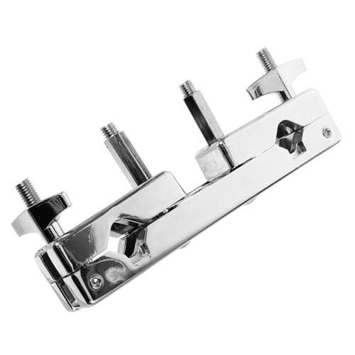 Abaodam 4pcs Drum Cymbal Clamp Extension Holder para batería con diseño doble para montaje seguro de platillos, accesorio para instrumentos de percusión para músicos miniatura 5