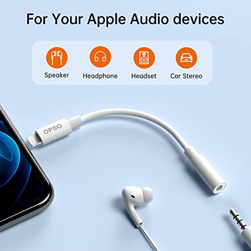 [Apple Mfi Certified] Lightning To 3.5 Mm Headphone Jack Adapter Iphone Headphone Adapter Jack Converter Compatible With Iphone 14/13/12/11/8/X/Xr/Xs/7, Music Control & Calling Function Support Ios #TOP1